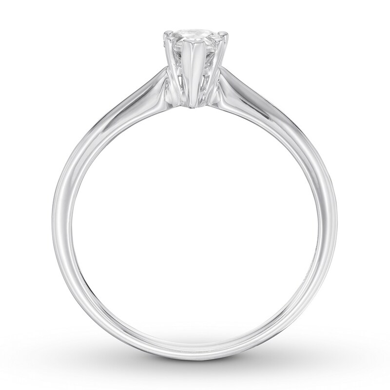 Main Image 2 of 1/2 CT. Pear-Shaped Diamond Solitaire Engagement Ring in 14K White Gold (I/I2)