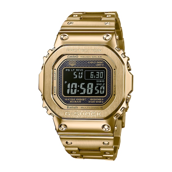 Men's Casio G-Shock Classic Gold-Tone Watch with Octagonal Black Dial (Model: Gmwb5000Gd-9)