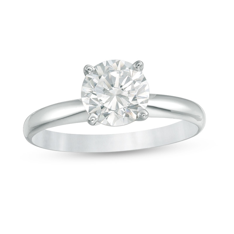 Main Image 1 of 1-1/5 CT. Certified Diamond Solitaire Engagement Ring in 14K White Gold (I/I2)
