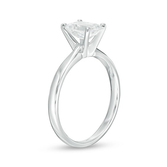 1 CT. Certified Emerald-Cut Diamond Solitaire Engagement Ring in 14K White Gold (I/I2)