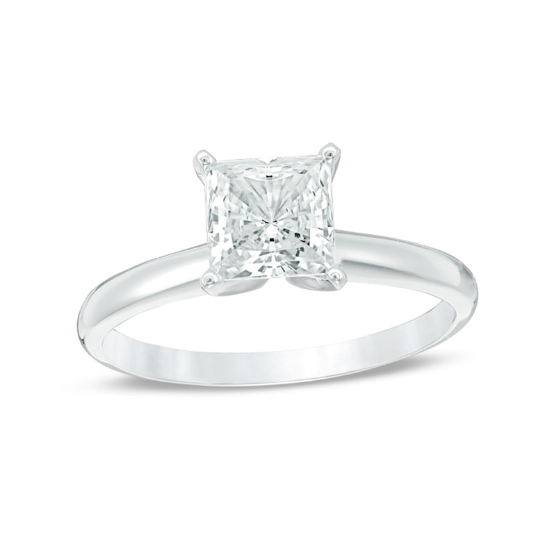 1-1/4 CT. Certified Princess-Cut Diamond Solitaire Engagement Ring in 14K White Gold (I/I2)