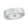 Thumbnail Image 1 of Vera Wang Men 7.5mm Antique-Finished Chevron Pattern Outer Edge Ring in Sterling Silver
