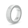 Thumbnail Image 3 of Vera Wang Men 7.5mm Antique-Finished Chevron Pattern Outer Edge Ring in Sterling Silver