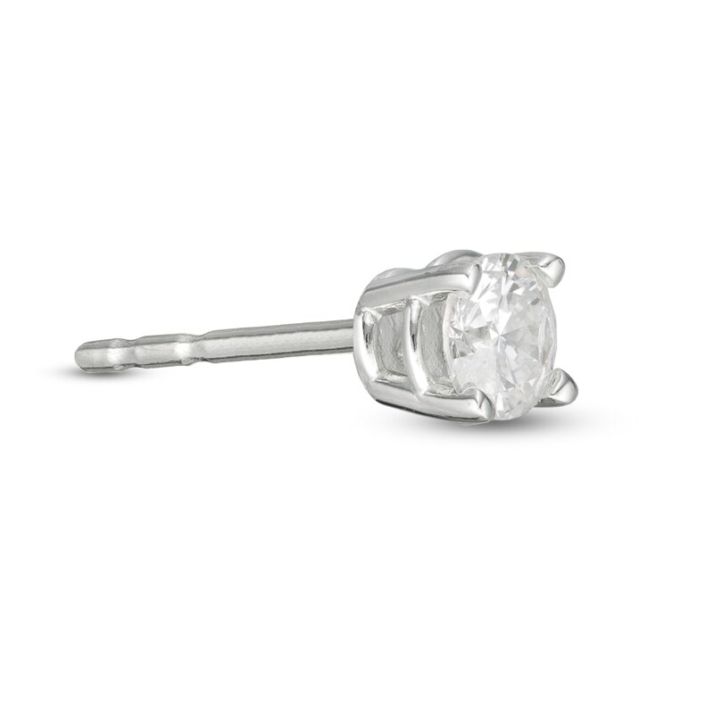 Main Image 3 of 1/5 CT. Diamond Solitaire Single Stud Earring in 14K White Gold (I/I2)