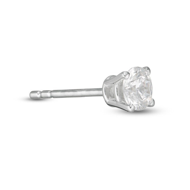 Main Image 3 of 1/4 CT. Diamond Solitaire Single Stud Earring in 14K White Gold (I/I2)