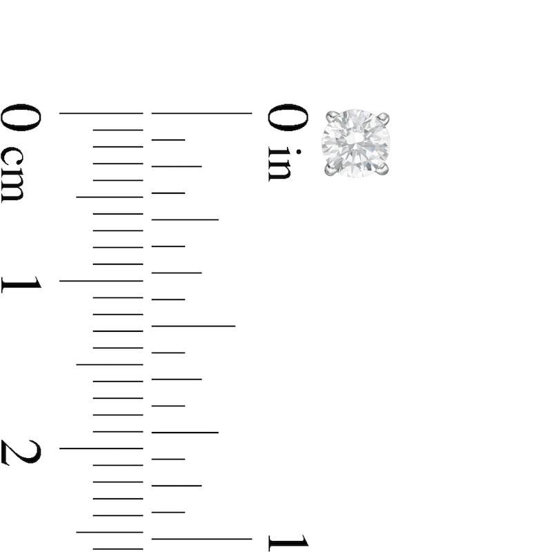 Main Image 4 of 1/4 CT. Diamond Solitaire Single Stud Earring in 14K White Gold (I/I2)