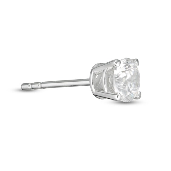 1/3 CT. Diamond Solitaire Single Stud Earring in 14K White Gold (I/I2)