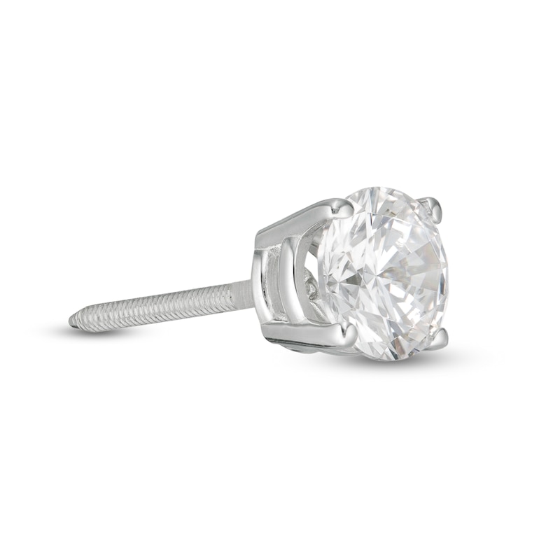 Main Image 3 of 1/2 CT. Diamond Solitaire Single Stud Earring in 14K White Gold (I/I2)