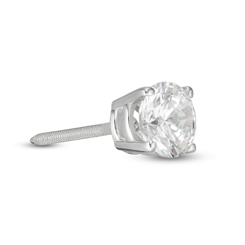 1/2 CT. Diamond Solitaire Single Stud Earring in 14K White Gold (I/I2)