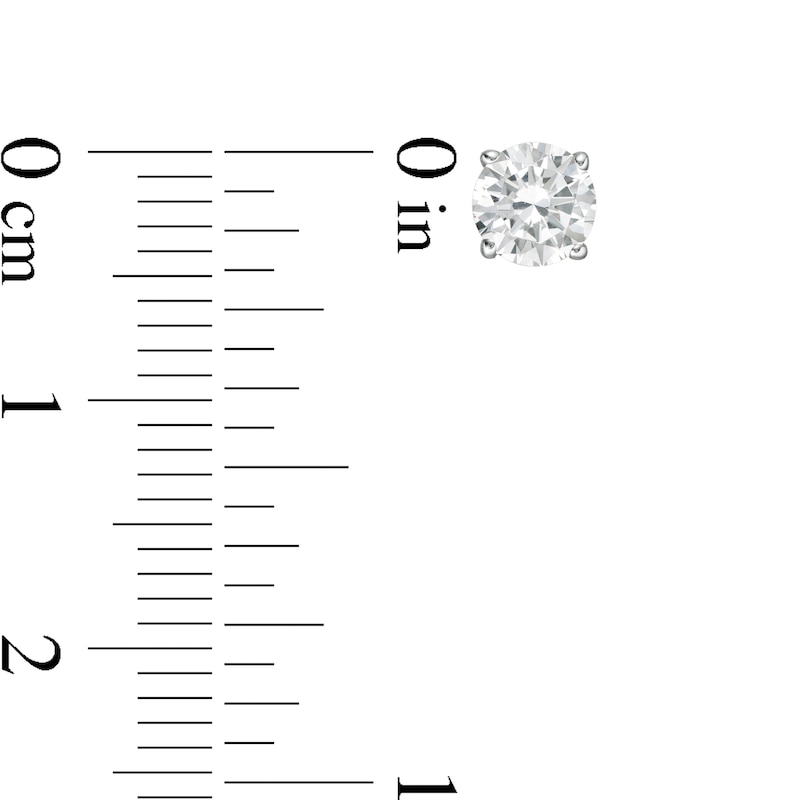 Main Image 4 of 1/2 CT. Diamond Solitaire Single Stud Earring in 14K White Gold (I/I2)