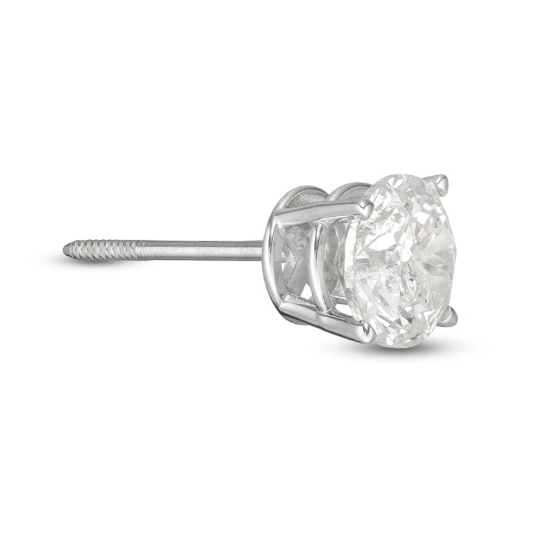 Main Image 3 of 3/4 CT. Diamond Solitaire Single Stud Earring in 14K White Gold (I/I2)