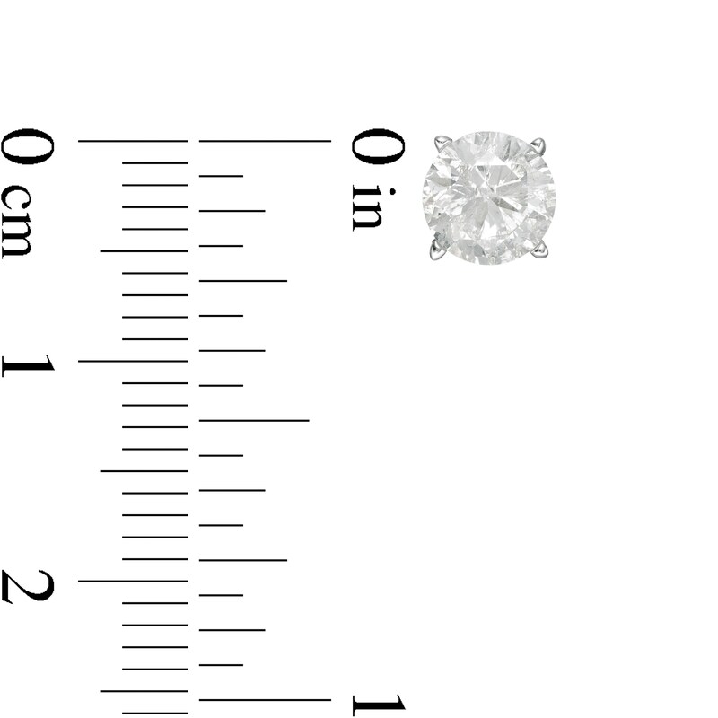 Main Image 4 of 3/4 CT. Diamond Solitaire Single Stud Earring in 14K White Gold (I/I2)