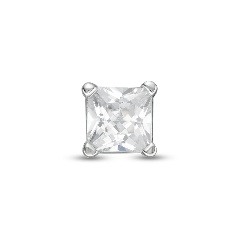Main Image 1 of 1/4 CT. Princess-Cut Diamond Solitaire Single Stud Earring in 14K White Gold (I/I2)