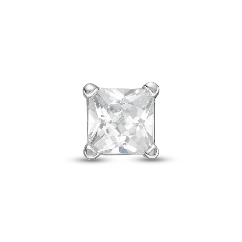 1/4 CT. Princess-Cut Diamond Solitaire Single Stud Earring in 14K White Gold (I/I2)