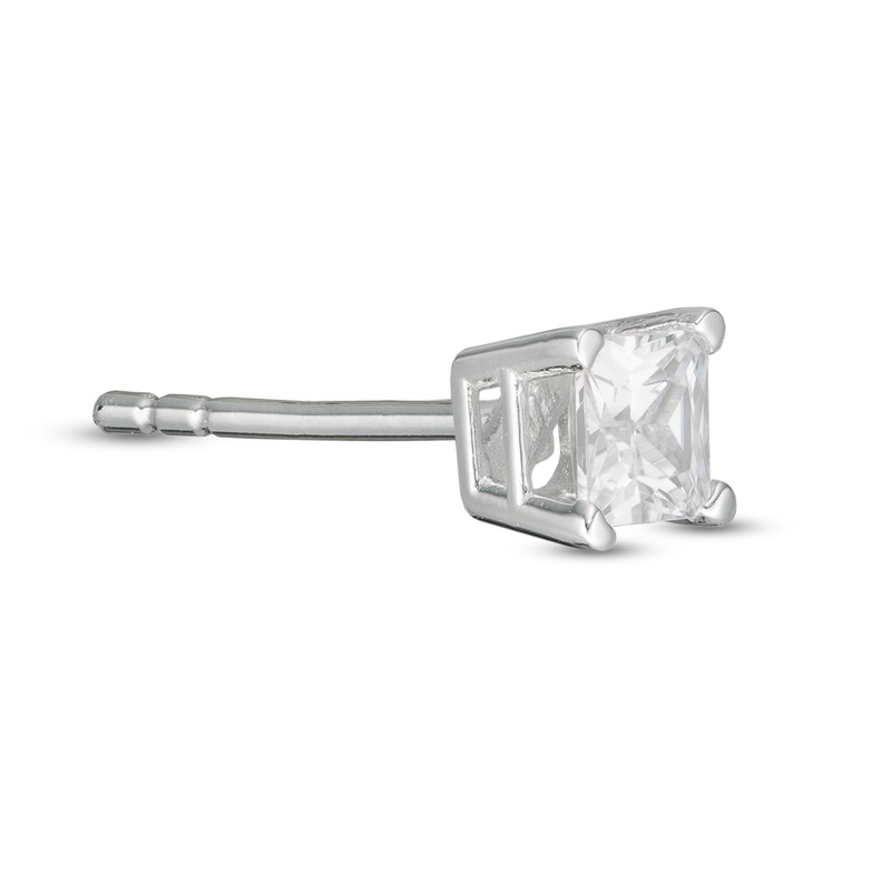 1/4 CT. Princess-Cut Diamond Solitaire Single Stud Earring in 14K White Gold (I/I2)