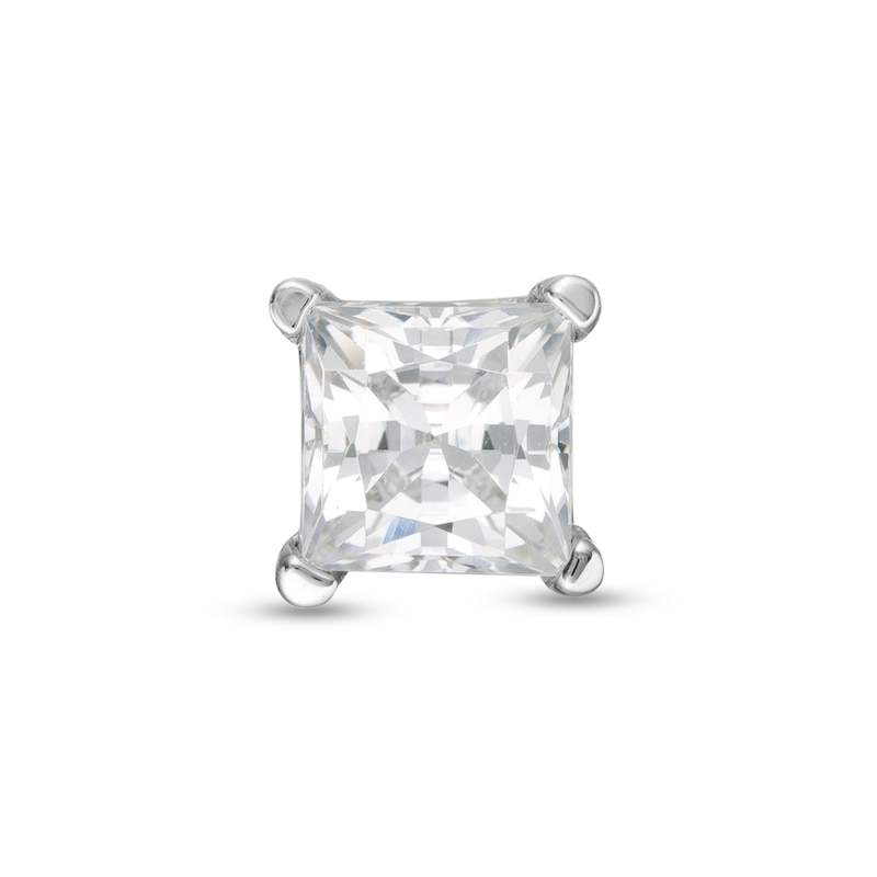 Main Image 1 of 1/3 CT. Princess-Cut Diamond Solitaire Single Stud Earring in 14K White Gold (I/I2)