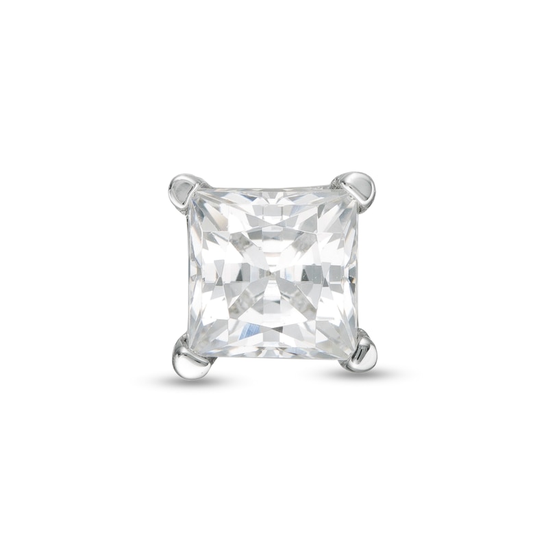 1/3 CT. Princess-Cut Diamond Solitaire Single Stud Earring in 14K White Gold (I/I2)