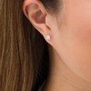 Thumbnail Image 2 of 1/3 CT. Princess-Cut Diamond Solitaire Single Stud Earring in 14K White Gold (I/I2)