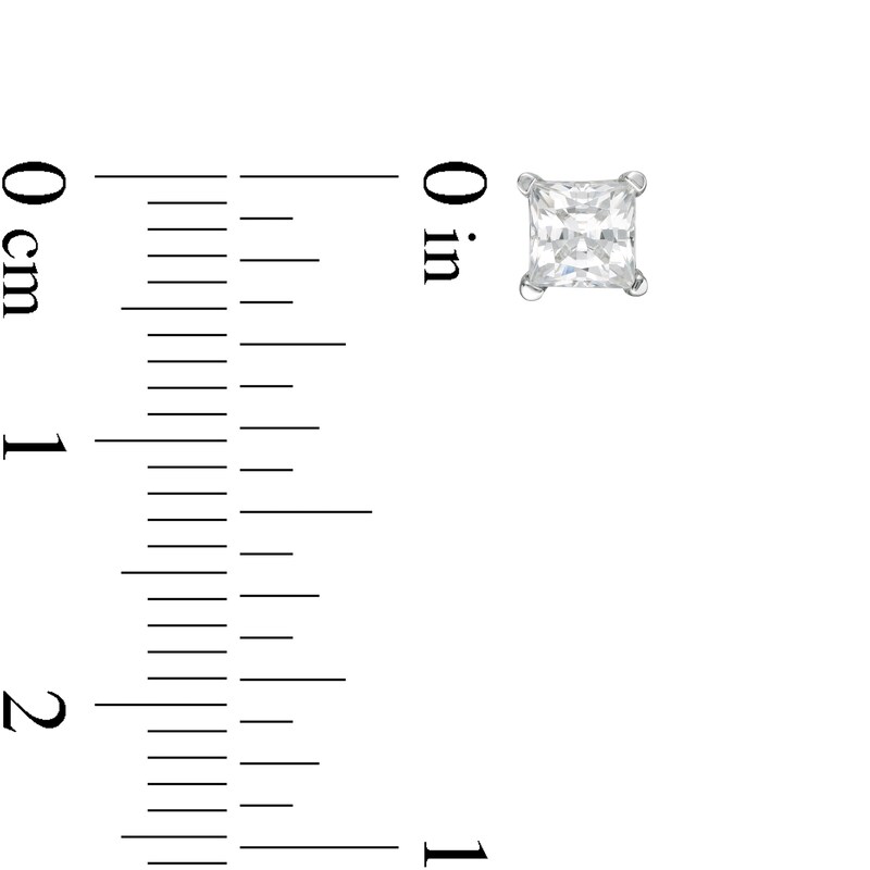 Main Image 4 of 1/3 CT. Princess-Cut Diamond Solitaire Single Stud Earring in 14K White Gold (I/I2)