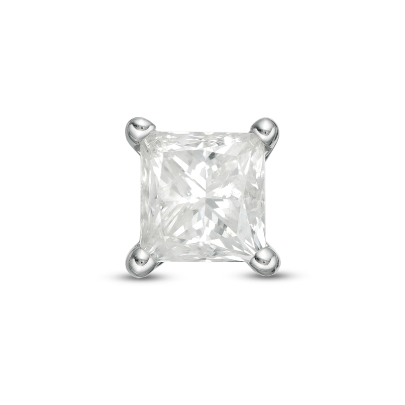 3/4 CT. Princess-Cut Diamond Solitaire Single Stud Earring in 14K White Gold (I/I2)