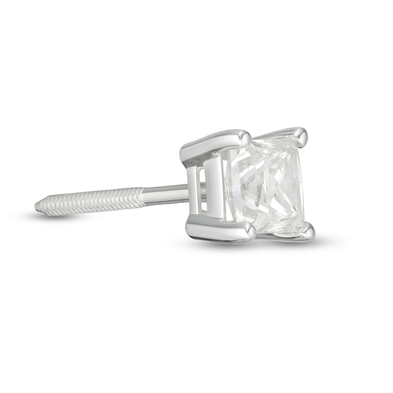 3/4 CT. Princess-Cut Diamond Solitaire Single Stud Earring in 14K White Gold (I/I2)
