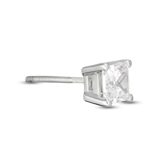1/2 CT. Princess-Cut Diamond Solitaire Single Stud Earring in 14K White Gold (I/I2)