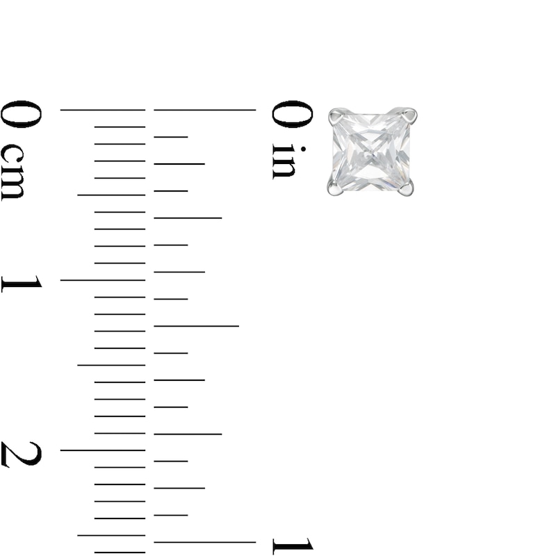 Main Image 4 of 1/2 CT. Princess-Cut Diamond Solitaire Single Stud Earring in 14K White Gold (I/I2)