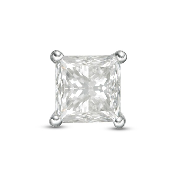 1 CT. Princess-Cut Diamond Solitaire Single Stud Earring in 14K White Gold (I/I2)