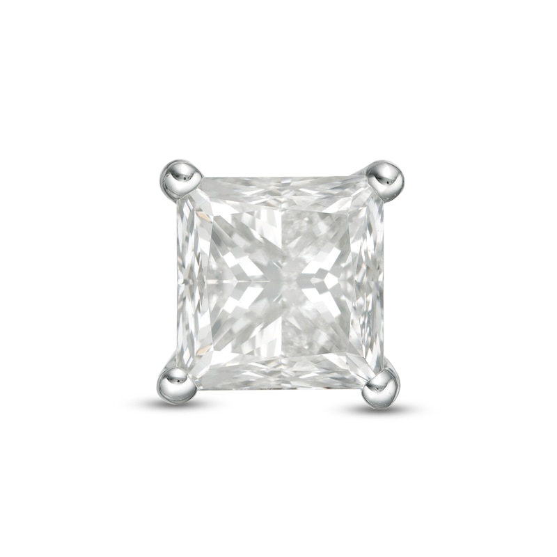 Main Image 1 of 1 CT. Princess-Cut Diamond Solitaire Single Stud Earring in 14K White Gold (I/I2)