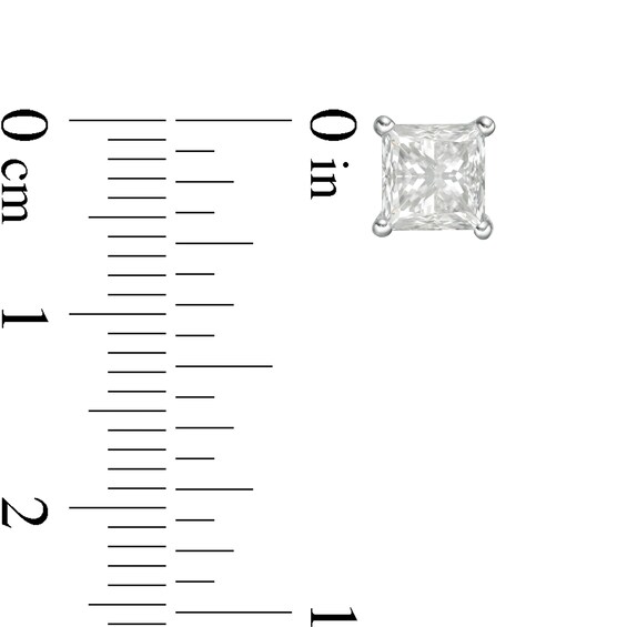 1 CT. Princess-Cut Diamond Solitaire Single Stud Earring in 14K White Gold (I/I2)