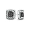 Thumbnail Image 1 of 1/6 CT. T.W. Enhanced Black and White Composite Diamond Frame Stud Earrings in 10K White Gold