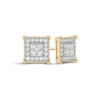 Thumbnail Image 1 of 1/2 CT. T.W. Diamond Quad Frame Square Stud Earrings in 10K Gold