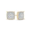 Men's 1/2 CT. T.W. Diamond Double Cushion Frame Stud Earrings in 10K Gold