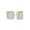 Thumbnail Image 1 of Men's 1/2 CT. T.W. Diamond Double Cushion Frame Stud Earrings in 10K Gold