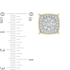 Men's 1/2 CT. T.W. Diamond Double Cushion Frame Stud Earrings in 10K Gold