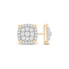 Thumbnail Image 1 of 1 CT. T.W. Diamond Double Cushion Frame Stud Earrings in 10K Gold