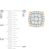 Thumbnail Image 2 of 1 CT. T.W. Diamond Double Cushion Frame Stud Earrings in 10K Gold