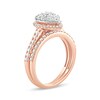 Thumbnail Image 2 of 1 CT. T.W. Composite Pear Diamond Frame Bridal Set in 10K Rose Gold