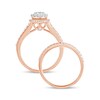 Thumbnail Image 4 of 1 CT. T.W. Composite Pear Diamond Frame Bridal Set in 10K Rose Gold