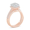 Thumbnail Image 1 of 1 CT. T.W. Composite Diamond Cushion Frame Bridal Set in 10K Rose Gold