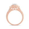 Thumbnail Image 4 of 1 CT. T.W. Diamond Double Cushion Frame Engagement Ring in 10K Rose Gold