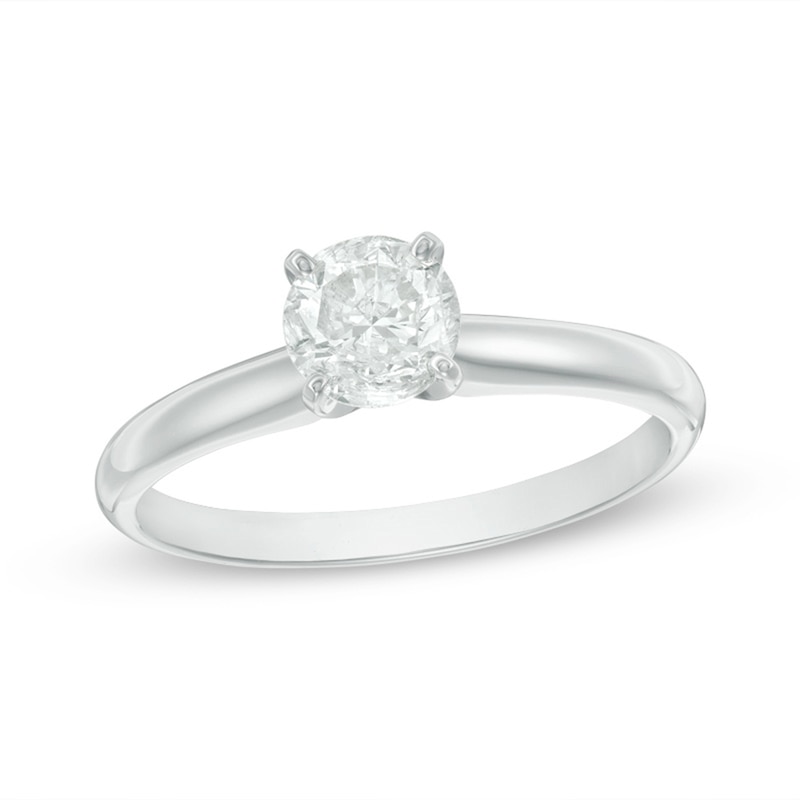 7/8 CT. Diamond Solitaire Engagement Ring in 14K White Gold (I/I3)