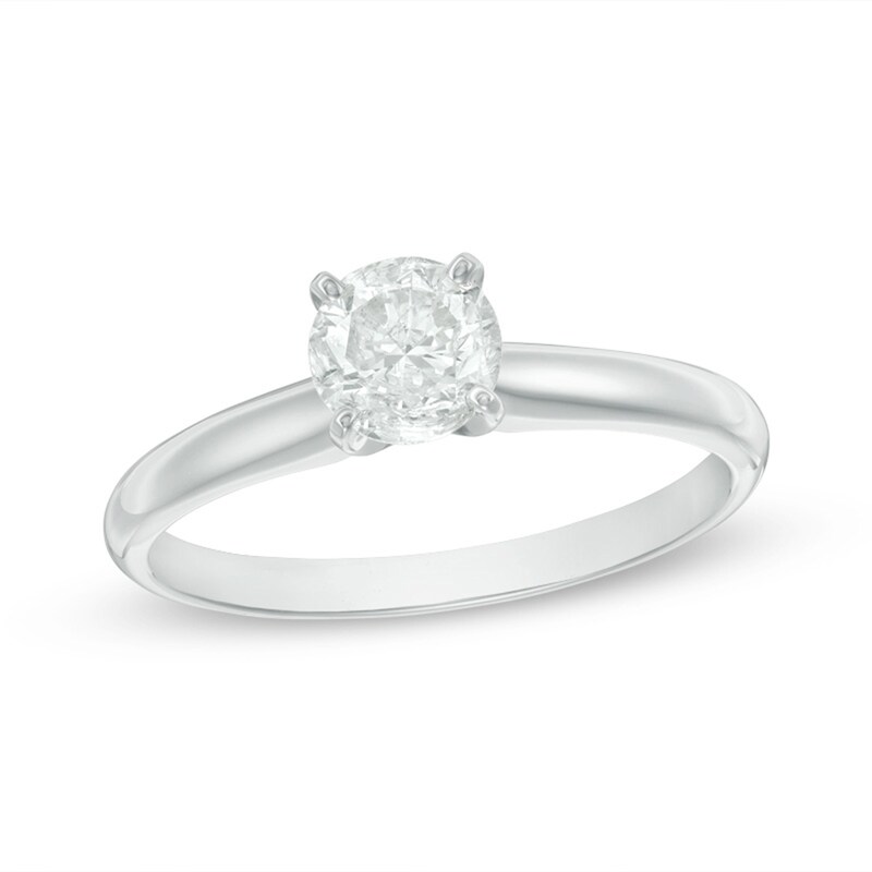 Main Image 1 of 7/8 CT. Diamond Solitaire Engagement Ring in 14K White Gold (I/I3)