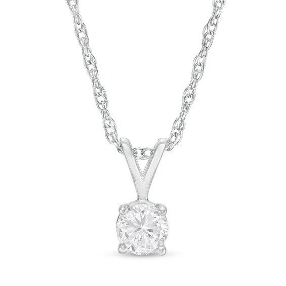 1/5 CT. Diamond Solitaire Pendant in 10K White Gold (I/I2)