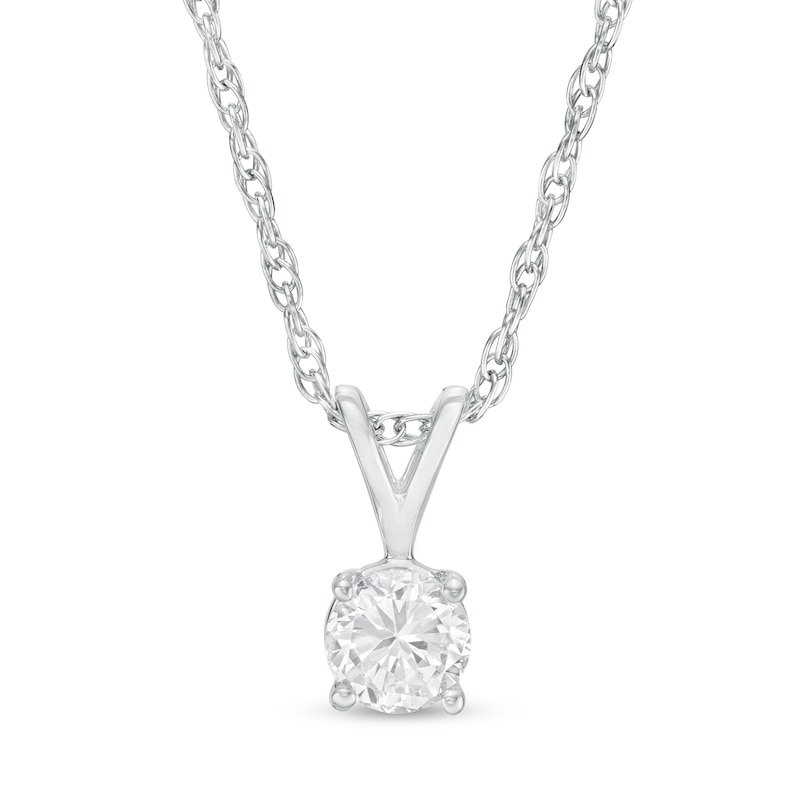 Main Image 1 of 1/5 CT. Diamond Solitaire Pendant in 10K White Gold (I/I2)