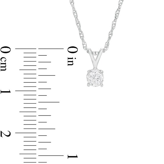 1/5 CT. Diamond Solitaire Pendant in 10K White Gold (I/I2)