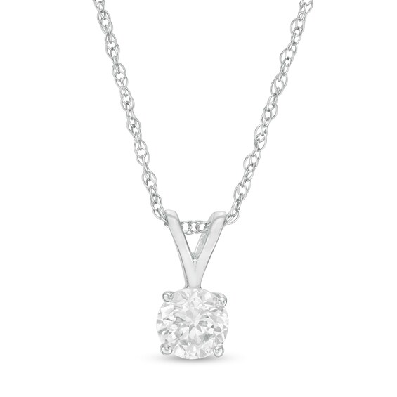 1/3 CT. Diamond Solitaire Pendant in 10K White Gold (I/I2)
