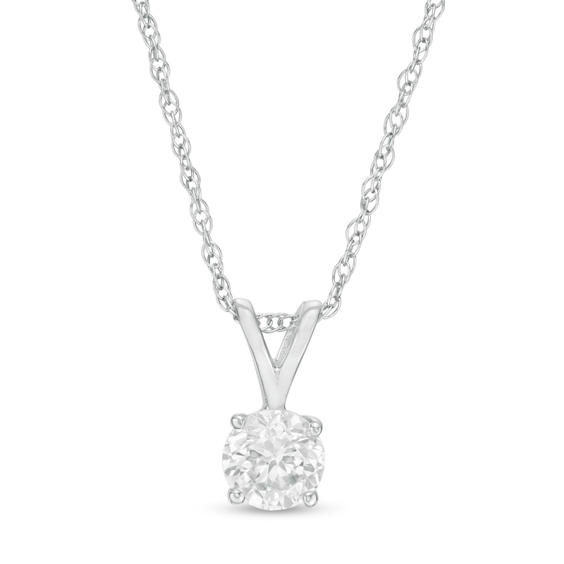 Main Image 1 of 1/3 CT. Diamond Solitaire Pendant in 10K White Gold (I/I2)