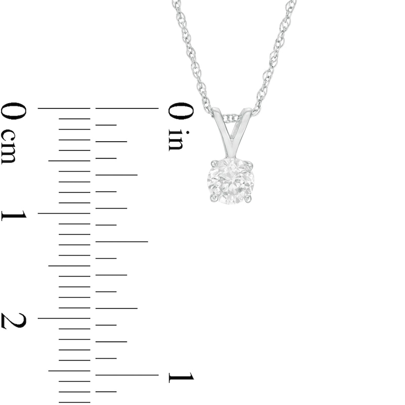 Main Image 3 of 1/3 CT. Diamond Solitaire Pendant in 10K White Gold (I/I2)