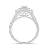 1 CT. T.W. Diamond Cushion Frame Vintage-Style Engagement Ring in 10K White Gold